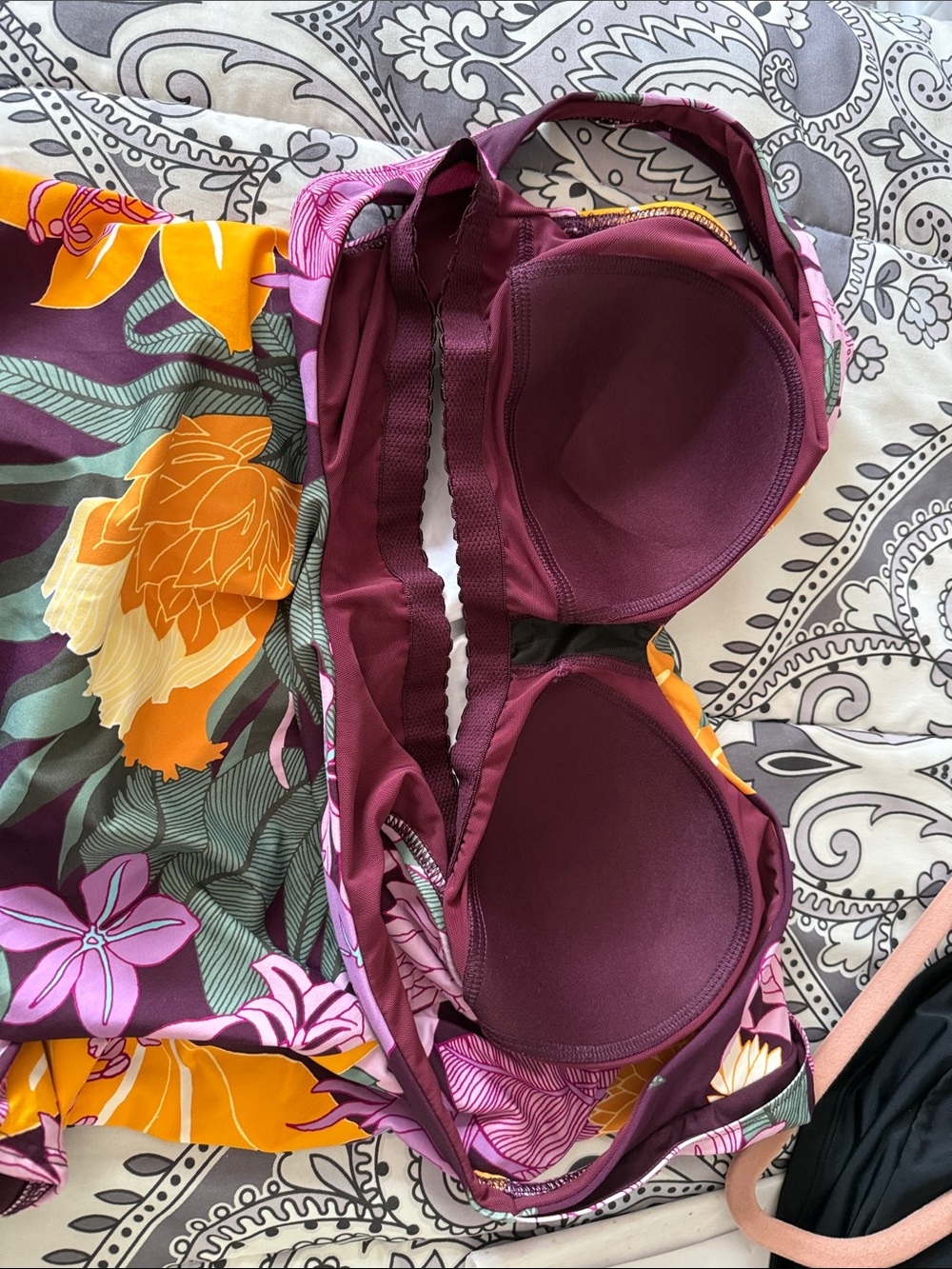 Lands' End Floral tankini in Purple, Yellow and Green - Picture 4 of 4
